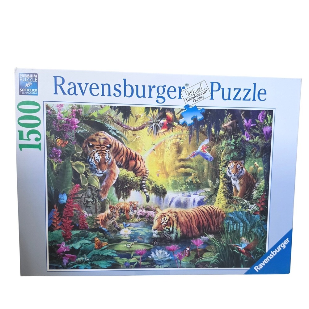 Ravensburger 1500 Piece Jungle Tiger Puzzle Softclick Technology 160051 80x60cm